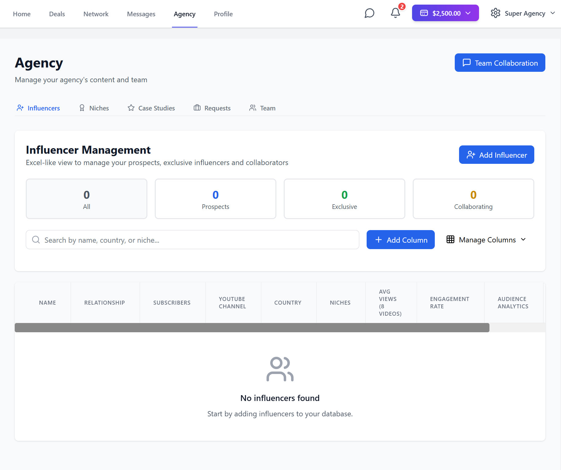 Manage your agency on the Agency page - Image 1