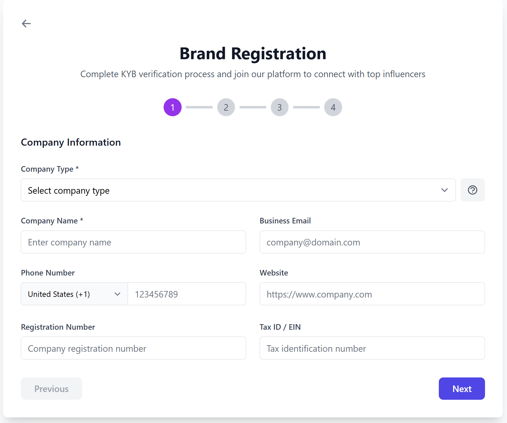 Registering as a company requires KYB verification - Image 1