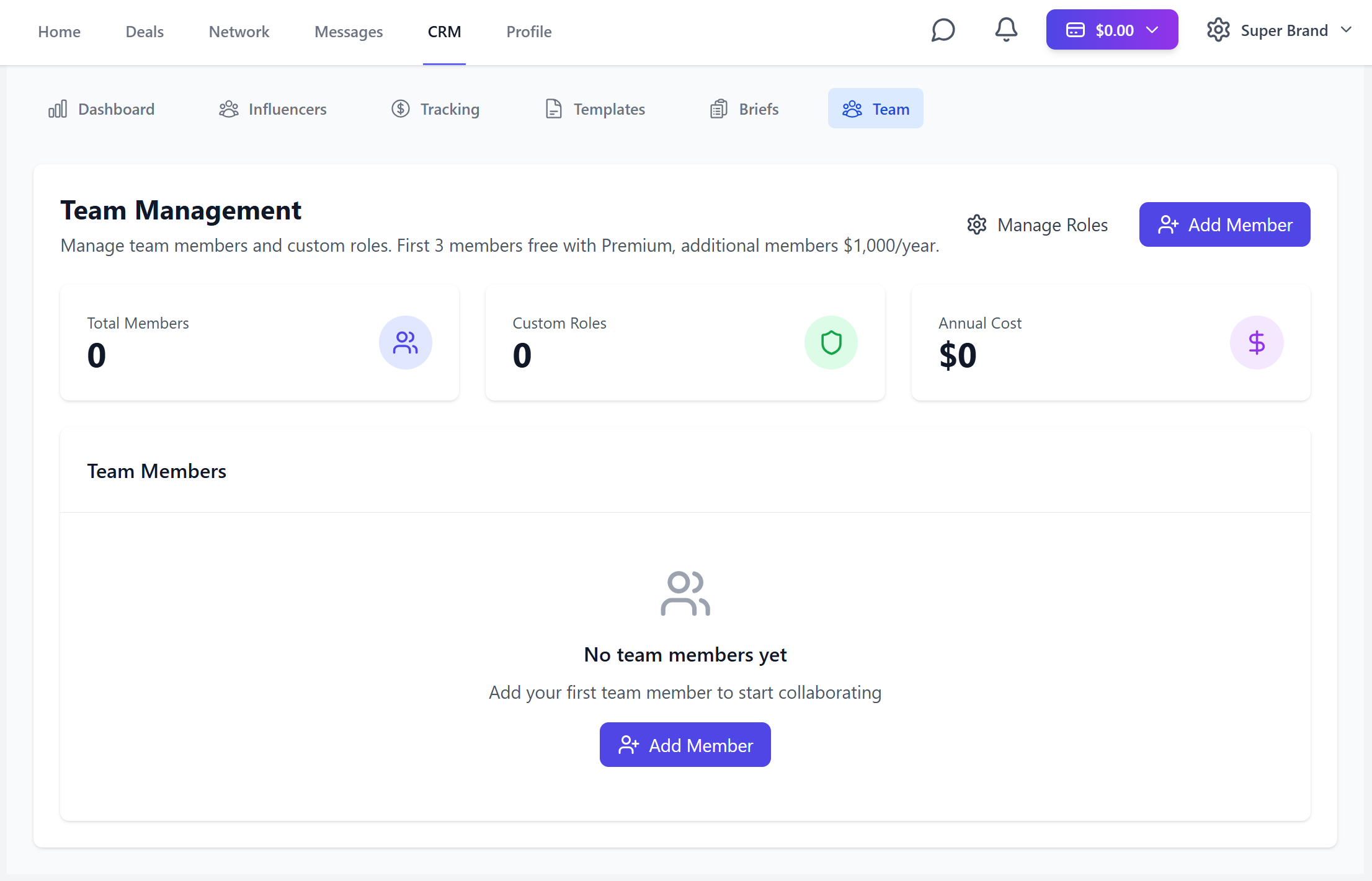 A team management system with customizable roles - Image 1