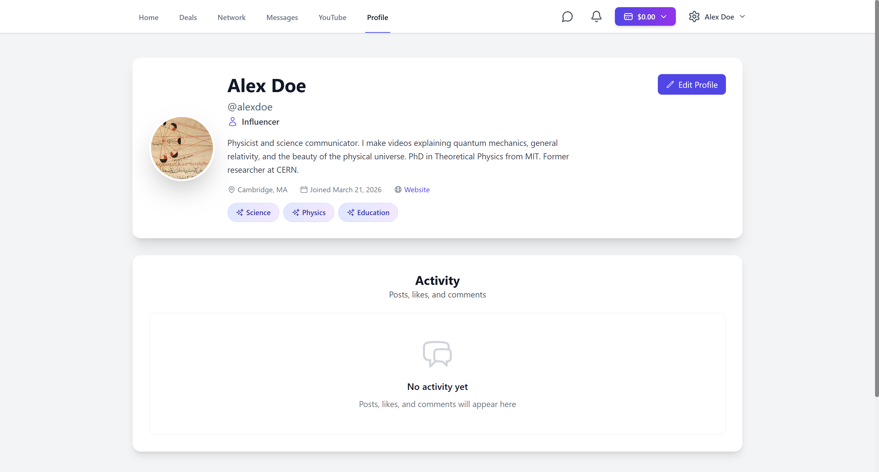And finally edit your profile on the Profile page - Image 1